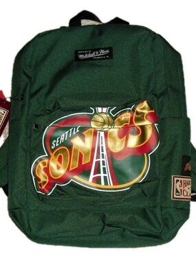 Seattle Super Sonics Mitchell & Ness Backpack New Tags $80 Nba Hardwood Classics